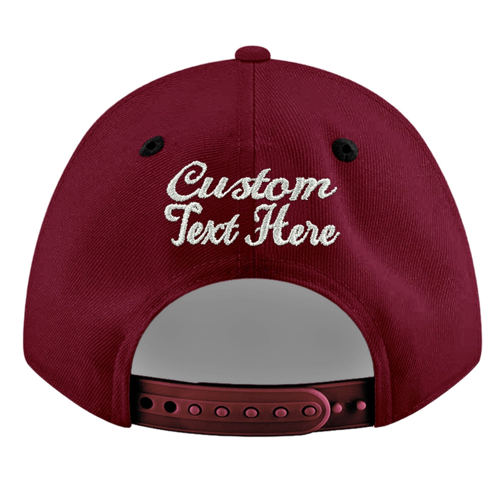 Custom Crimson Black 3D Puff Embroidery Flat Embroidery Casual Sport Baseball Cap