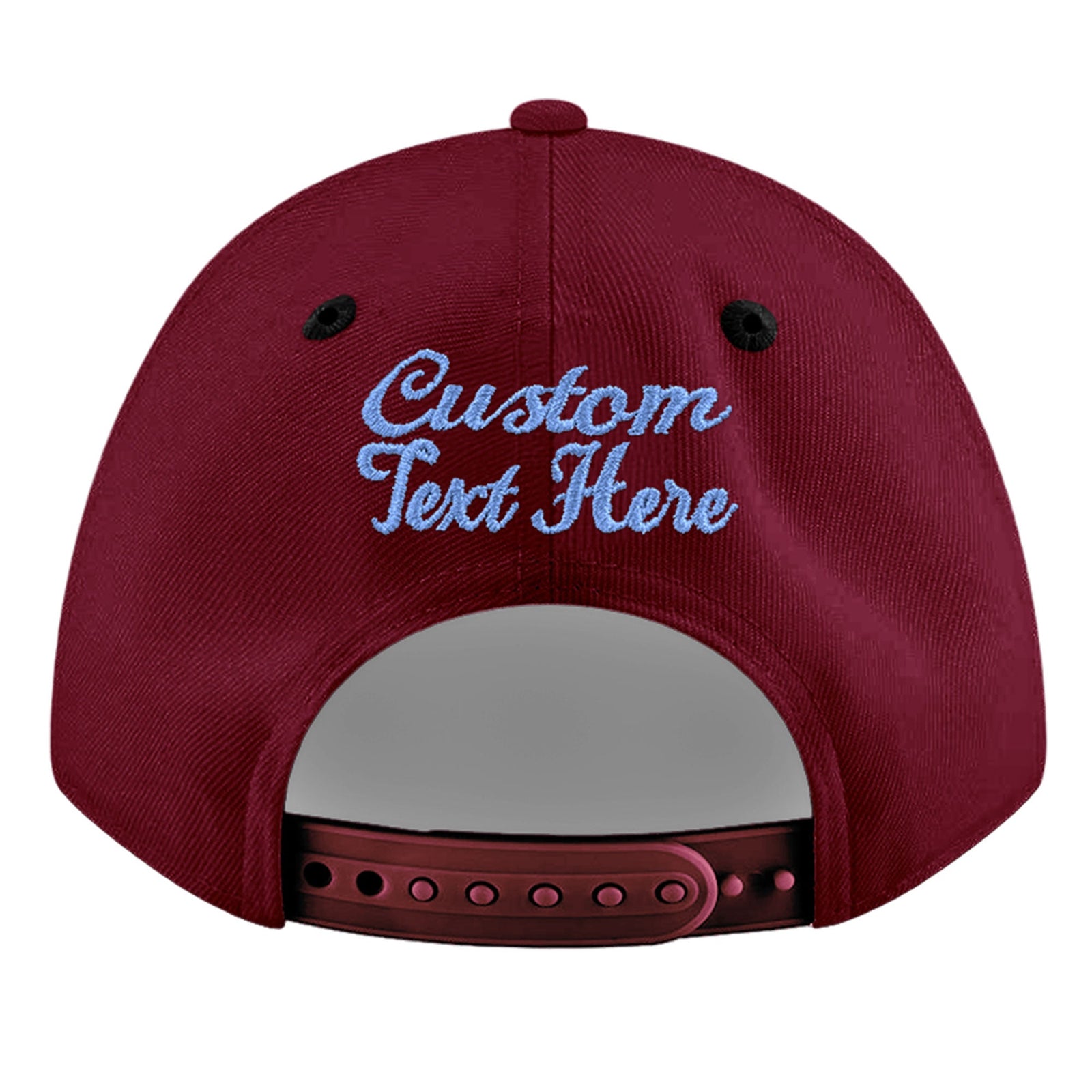 Custom Crimson Black 3D Puff Embroidery Flat Embroidery Casual Sport Baseball Cap