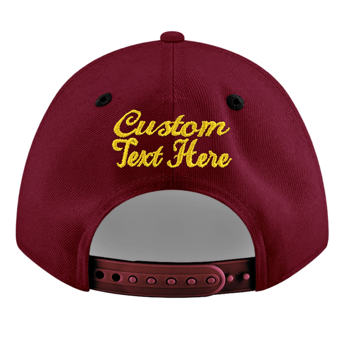 Custom Crimson Black 3D Puff Embroidery Flat Embroidery Casual Sport Baseball Cap