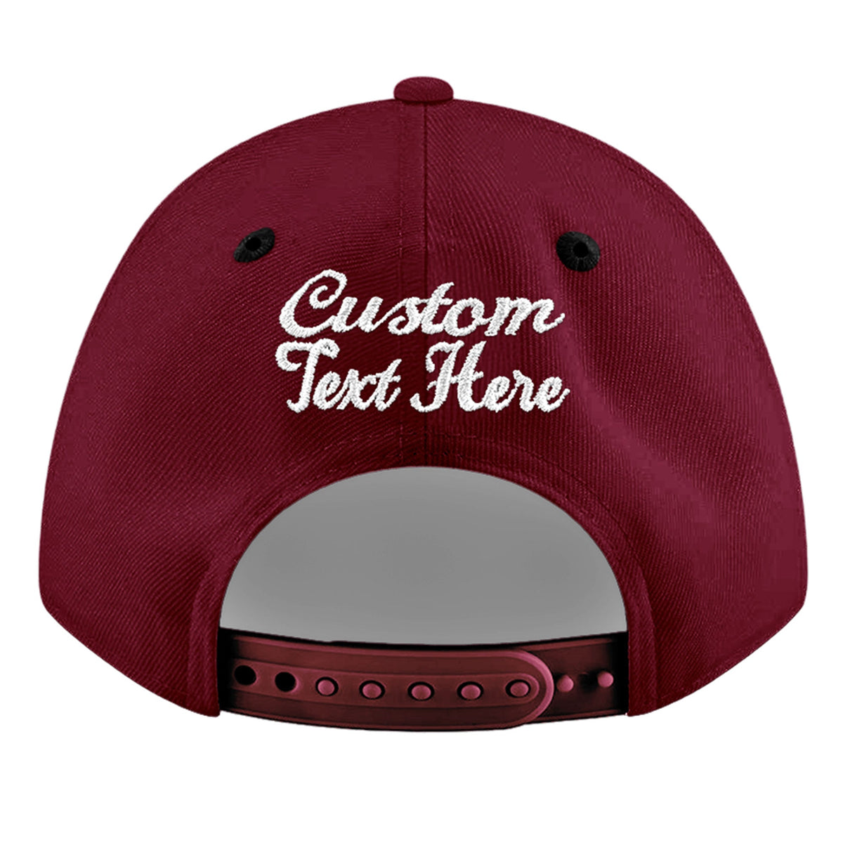 Custom Crimson Black 3D Puff Embroidery Flat Embroidery Casual Sport Baseball Cap