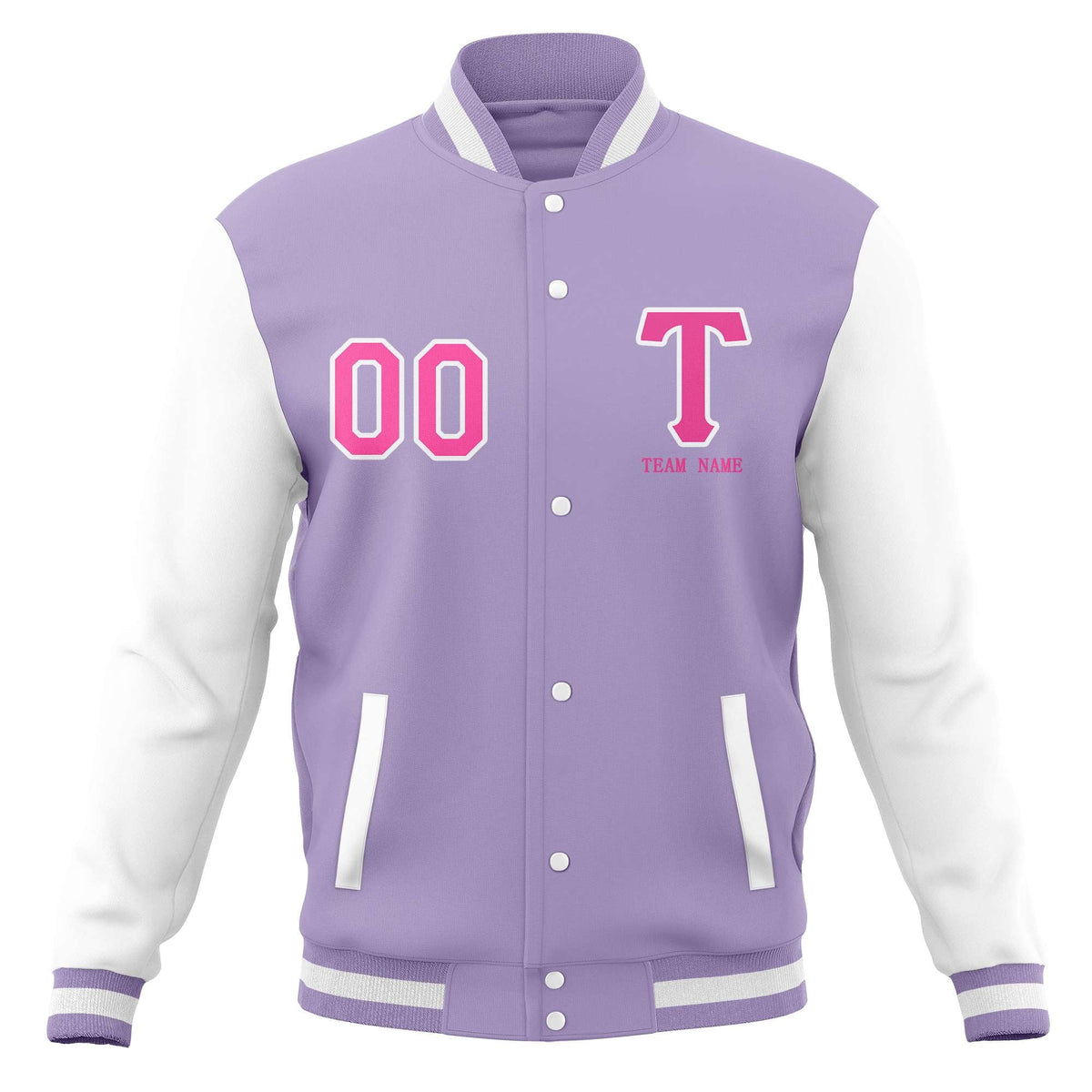 Custom Full-Snap Letterman Varsity Baseball Jacket Stitched Name Number