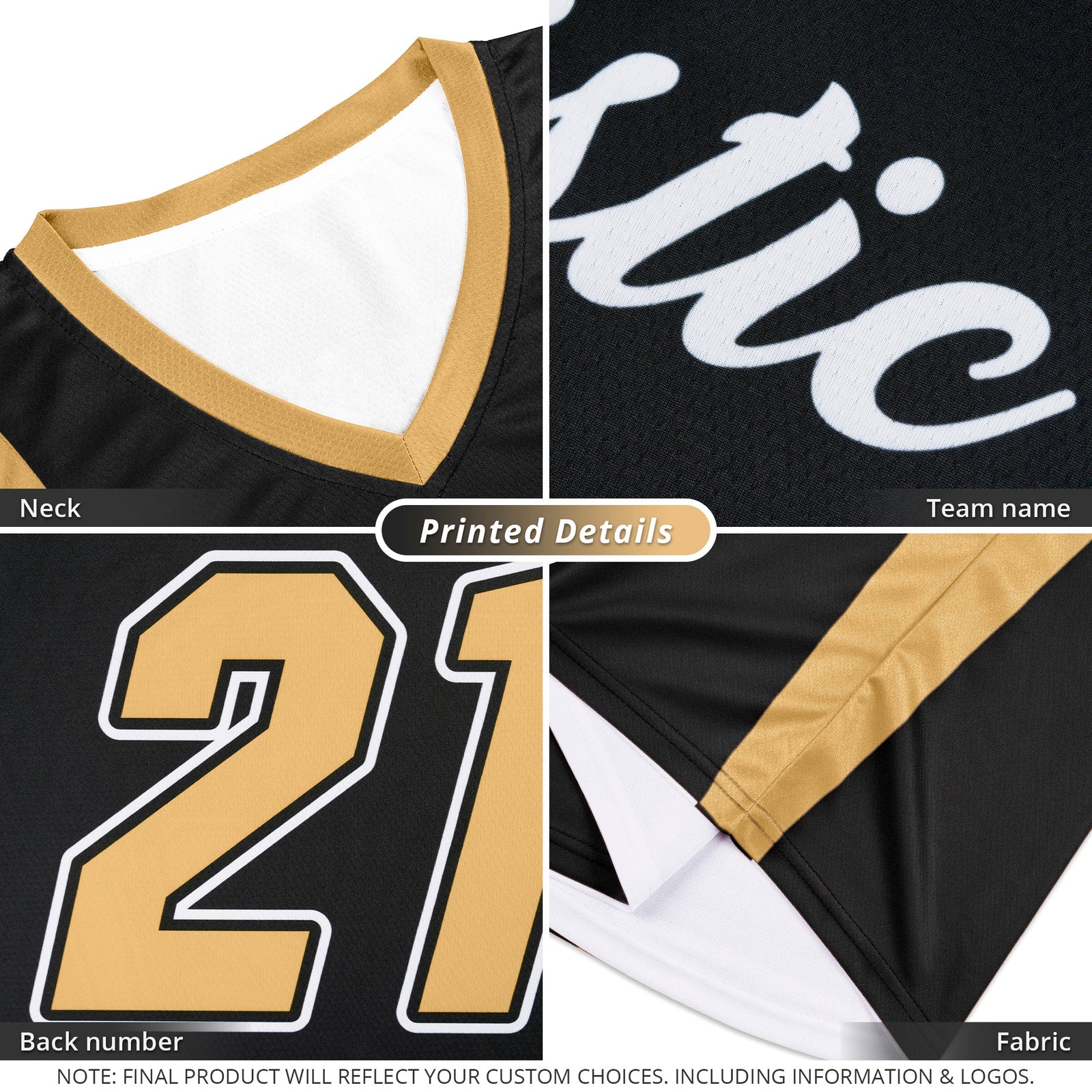 Custom Black White-Khaki Double Side Tops Athletic Basketball Jersey