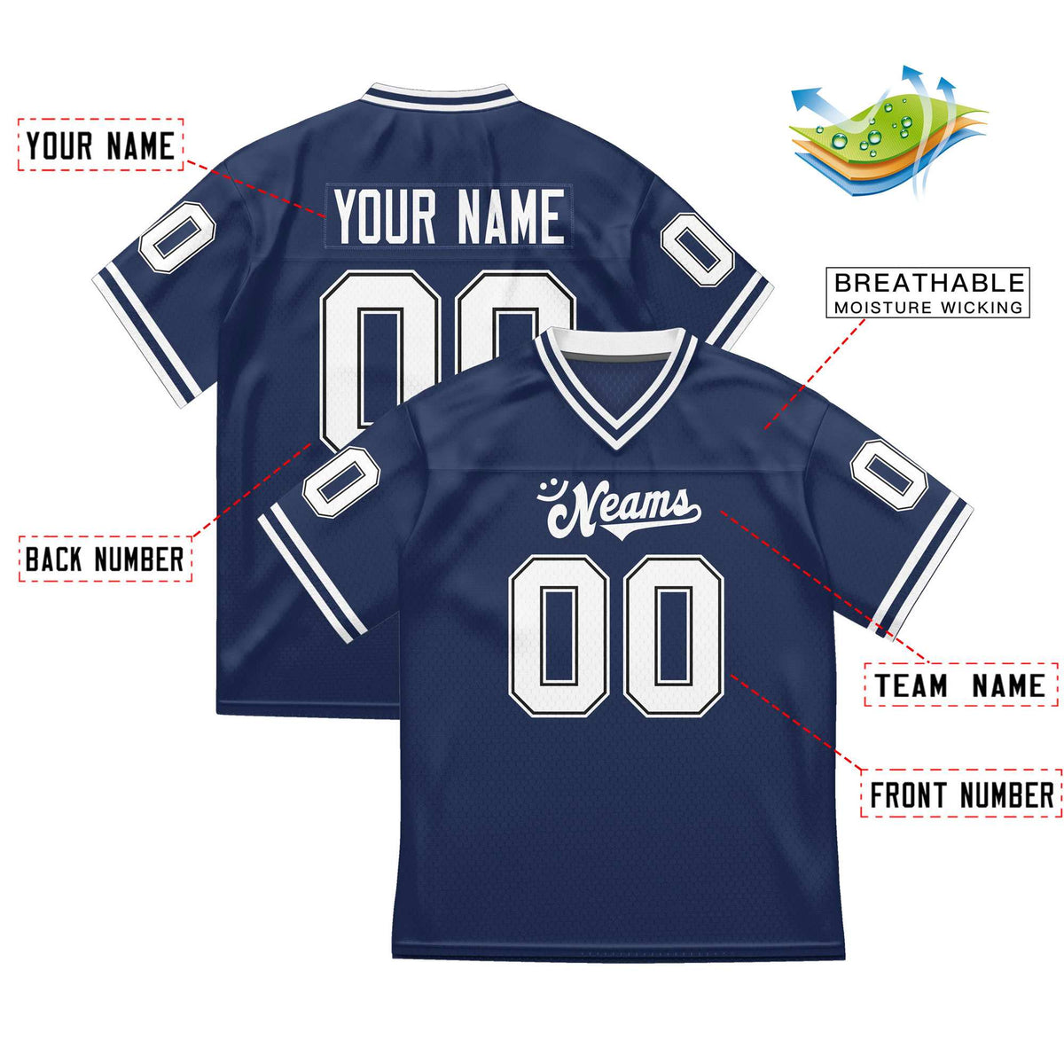 Custom Team Sports Stitched Football Jersey Personalized Practice Uniforms for Adults/Youth