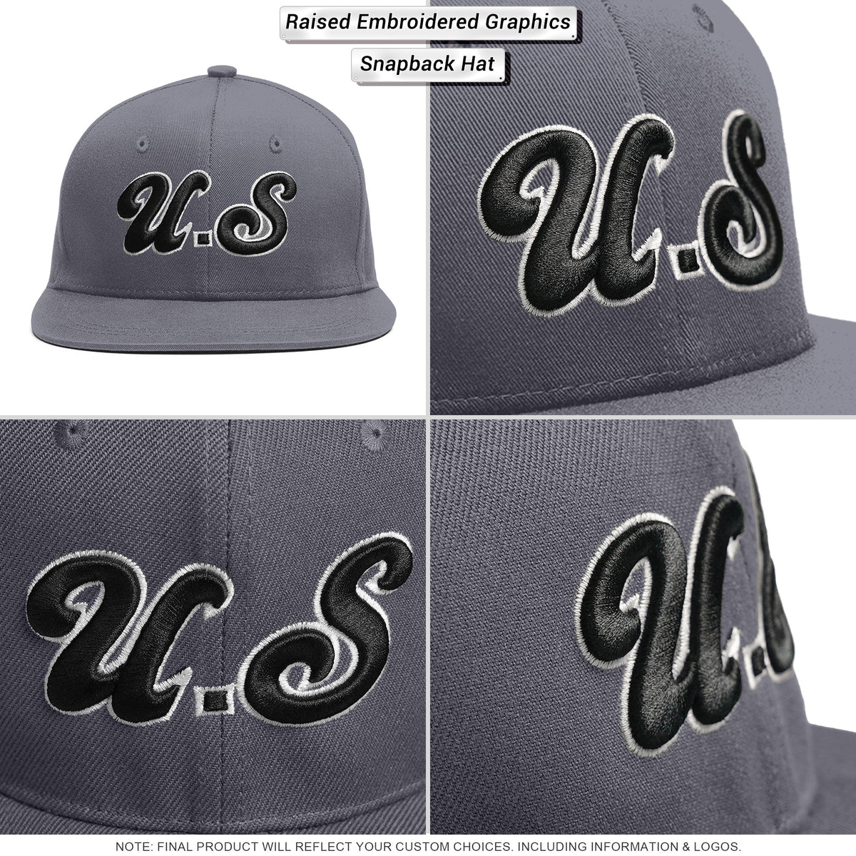 Custom Black Black-Gold 3D Puff Embroidery Flat Embroidery Curved Eaves Sport Design Baseball Cap
